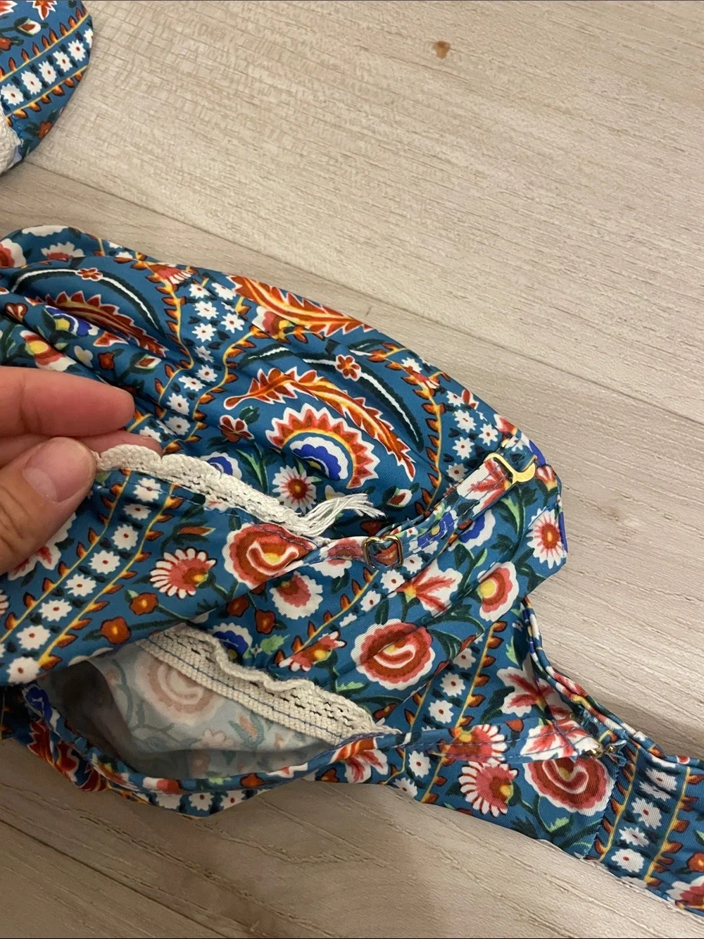 Montce Blue Paisley Tie-Front Bikini Set